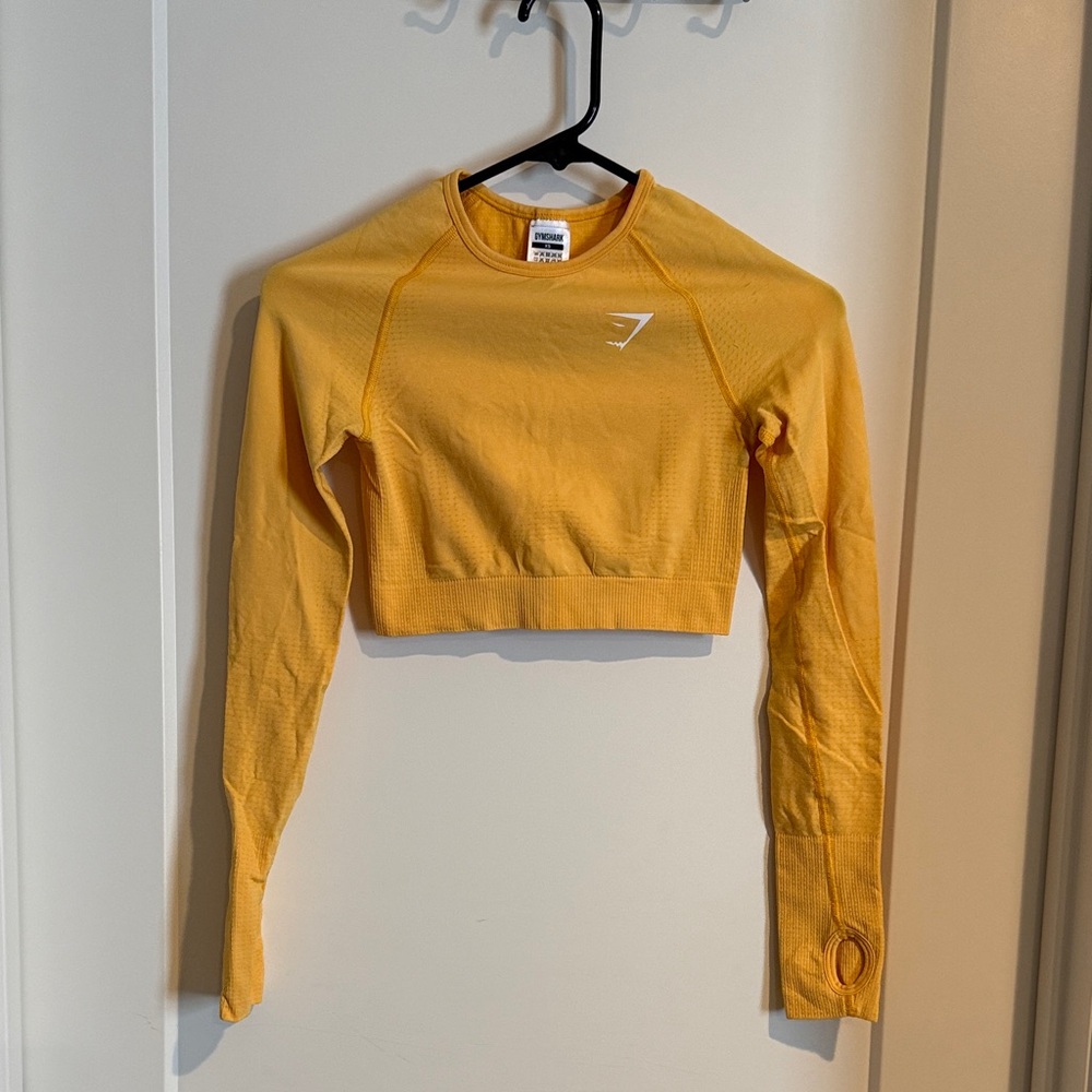 Yellow Long Sleeve Crop Top